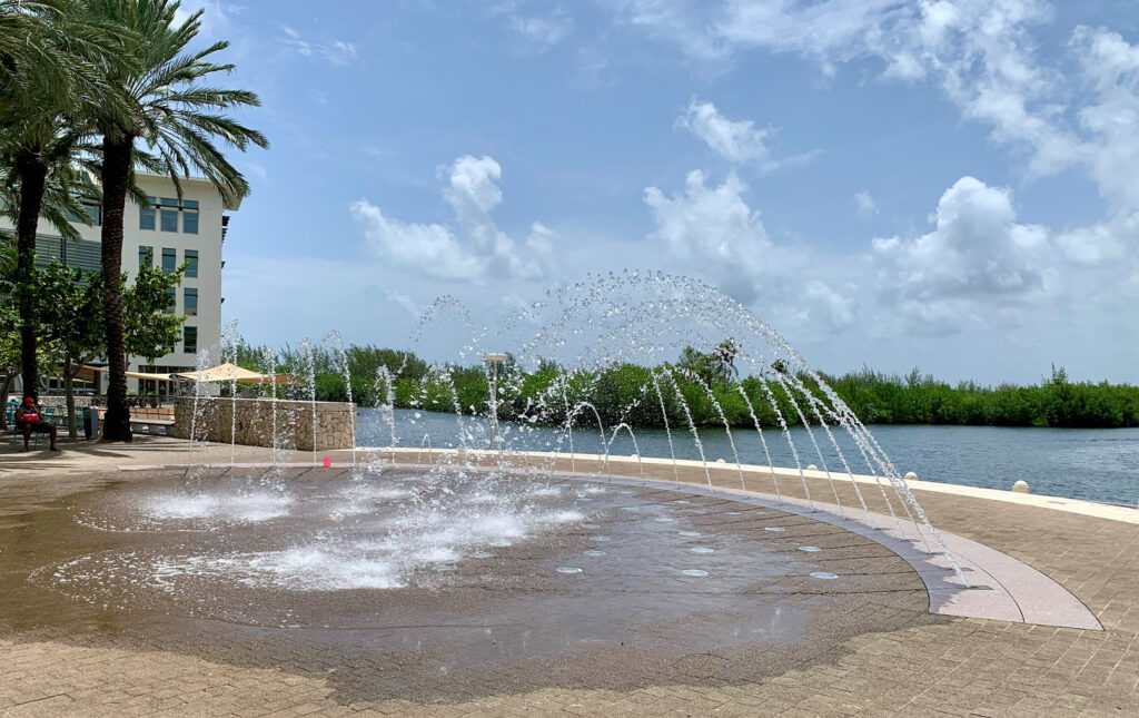 Camana Bay shopping center on Grand Cayman Island