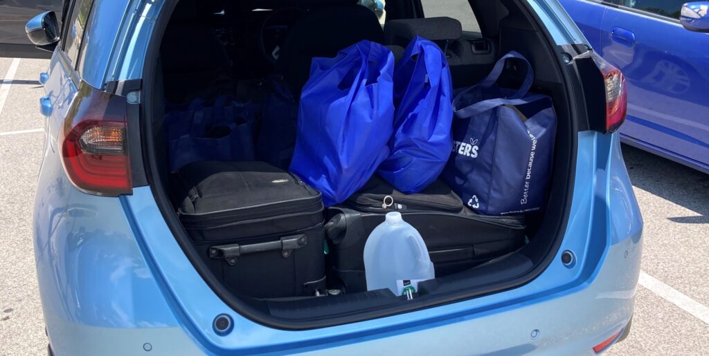 Car packedwith 5 bags on Grand Cayman Island.
